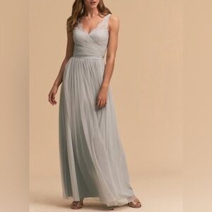 BHLDN Anthropologie hitherto dress Women’s 6 Prom or Formal Dress Grey Blue Lace